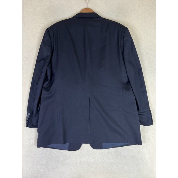 Hart Schaffner Marx Gold Trumpeter Blazer Men's 46R Navy Blue 2 Button Wool - Picture 3 of 16